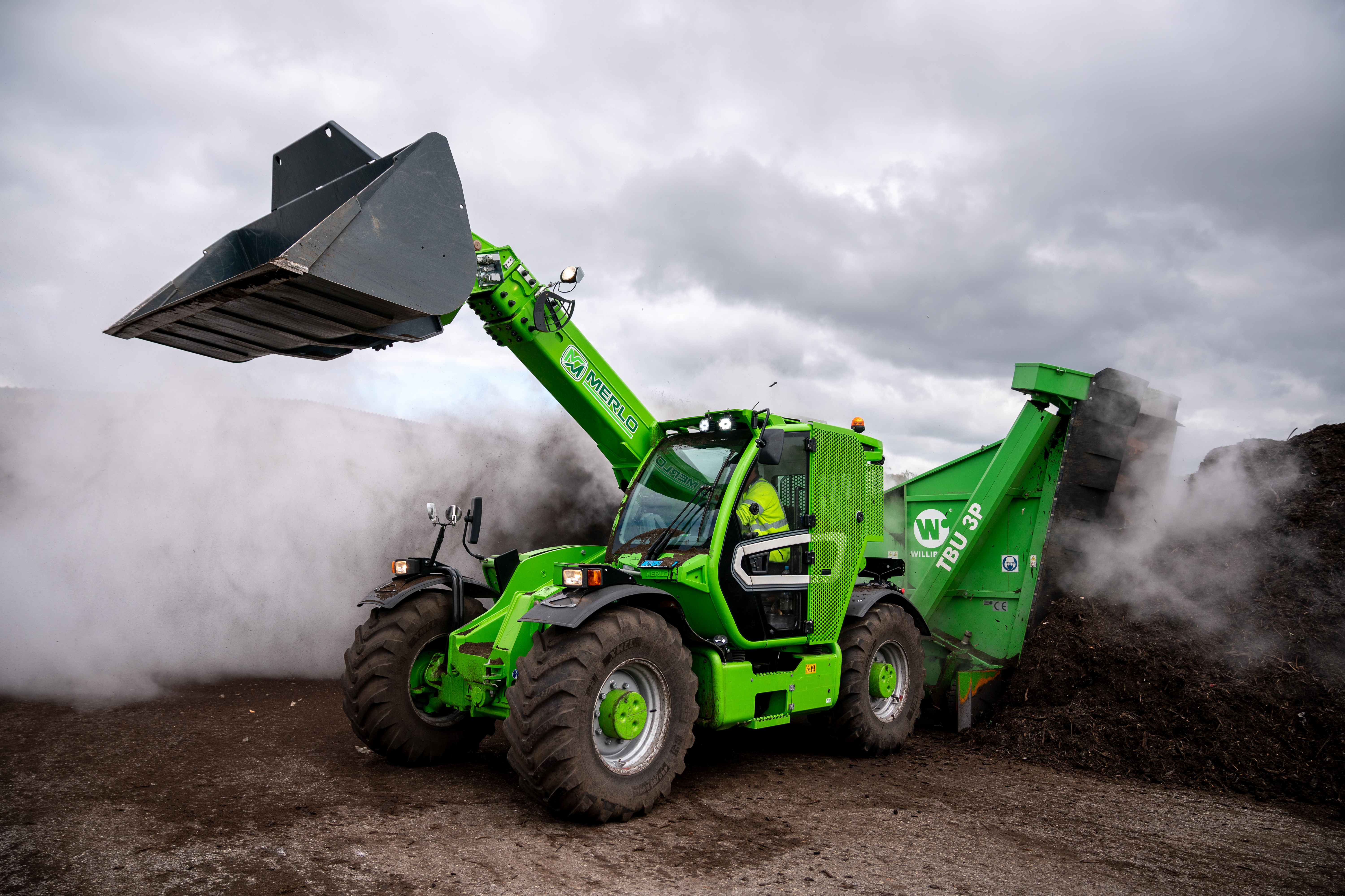 Turning compost piles: In order to achieve a high compost quality the piles must be turned regularly