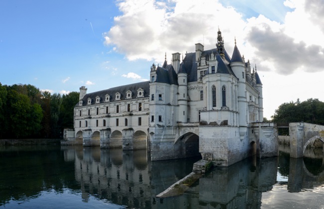 Chenonceau Castle at the river Cher