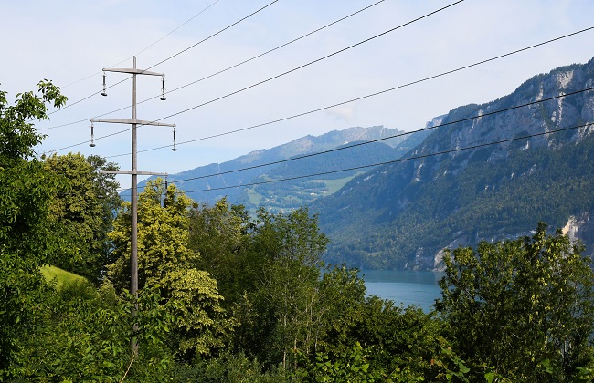 Der Einsatzort für die Axpo Freileitungsmonteure oberhalb des Walensee