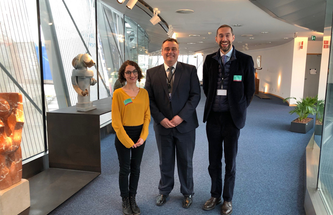 Elise Beauverd (Praktikantin, Axpo), Jørn Dohrmann (MEP), Eberhard Röhm-Malcotti (Leiter EU Politik, Axpo)