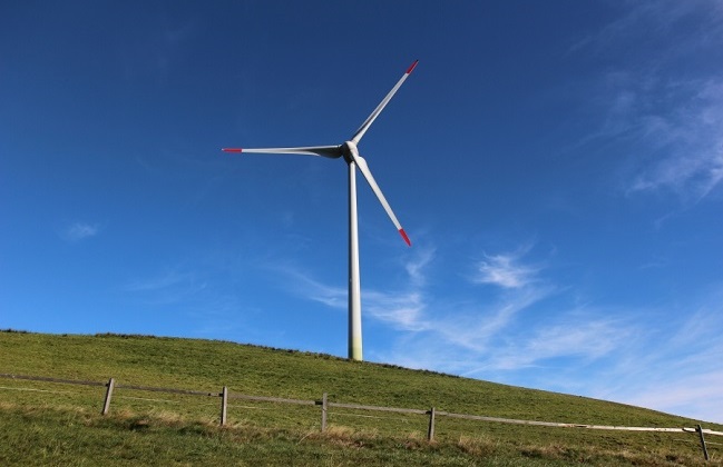 This is Lutersarni in Entlebuch LU. Centralschweizerische Kraftwerke (CKW) has built the bigest wind power station in Central Switzerland. It is 120 meter high - as high as the PrimeTower in Zürich.