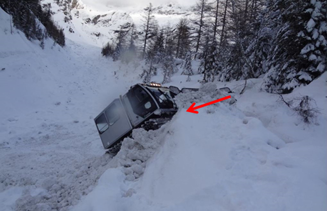 Clearing snow after an avalanche
