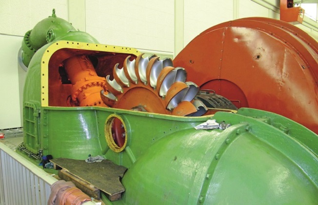 Cavern in Sedrun with a Pelton turbine