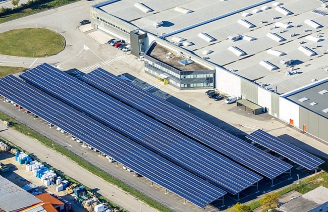 Covered park deck with solar panels