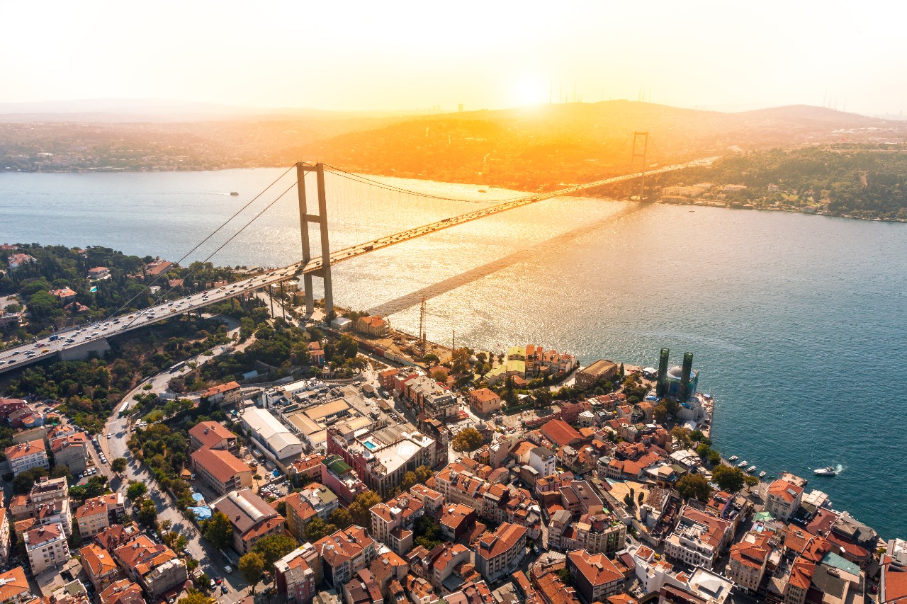 Aerial view of Bosphorus bridge in Ä°stanbul.